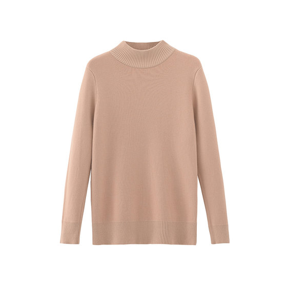 
Autumn and winter velvet sweater for women, one-piece velvet thickened half turtleneck pullover sweater with warm base woolen sweater