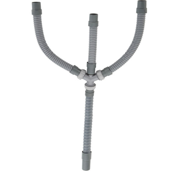 
Three sink four-way drain pipe kitchen stainless steel three-continuous pool drainer dishwasher wash basin drain pipe accessories