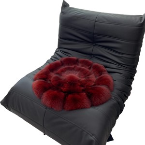 
Fur fox fur seat cushion, round chair cushion, plush sofa cushion, stool butt cushion, real fur one-piece dining chair cushion