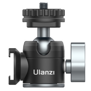 Ulanzi U-60 double cold boots mini metal gimbal hot boots universal damping spherical bracket vlog mobile phone SLR camera photography live broadcast expansion fill light tripod base accessories
