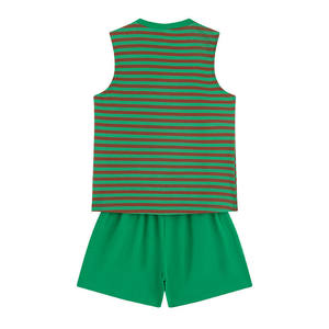 
Fashionable and casual pure cotton summer wear student vest two-piece solid color casual suit jogging shorts women's sportswear summer