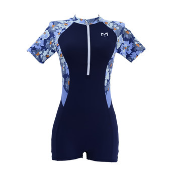 
Yimeishan printed short-sleeved one-piece swimsuit