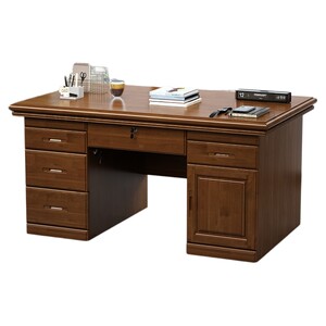
Log solid wood office desk with drawer household desk writing desk computer desk desk boss desk school