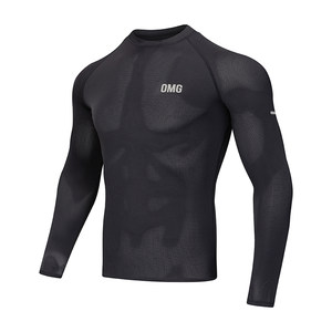 
OMG Sports High Elastic Fitness Clothing Men's Training Running Tights Spring and Autumn Long Sleeve T-Shirt Cool Clothes