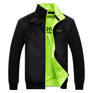 
Spring and autumn men's single-wear sports jacket on both sides of the jacket sportswear for autumn youth casual clothes windproof