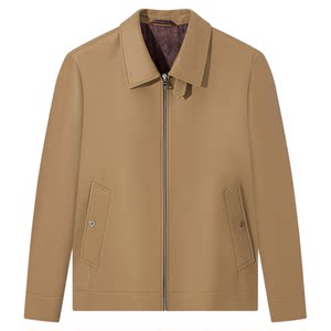 
[Sheep Leather] Qi Brand Genuine Leather Jacket Men's 26 Spring New Business Casual Lapel Drop Shoulder Leather Jacket Coat