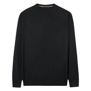 
Talented men's round neck wool sweater for men 2024 autumn new slim solid color base with black sweater