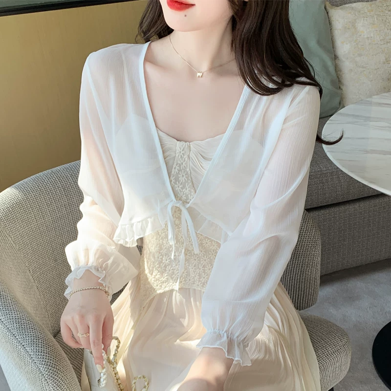 Шифоновый летний плащ, тонкое slip dress, кардиган, куртка, французский стиль