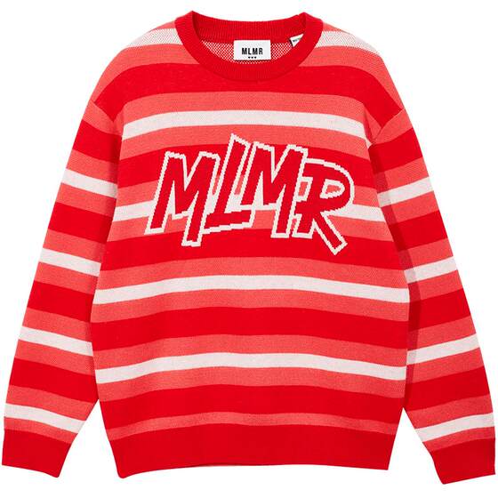 
MLMR24 Sweater New Year Capsule Series Striped Contrast Color Round Neck Spring and Autumn Sweater Couple Same Style Men's Clothing