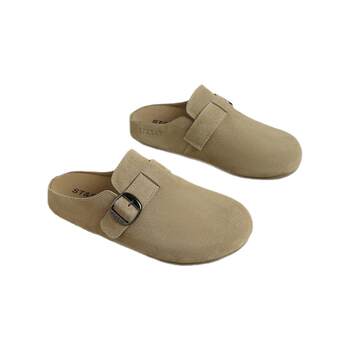 
Saturday genuine leather and velvet Birkenstocks half slippers for women