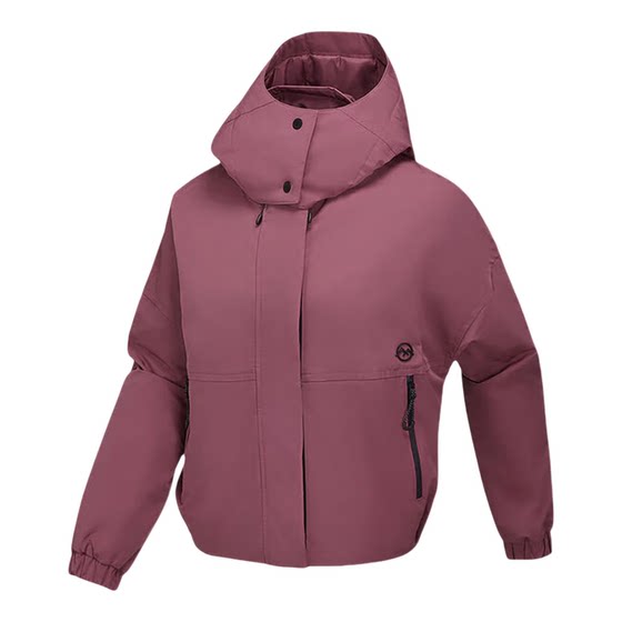 Skechers/Skechers genuine new women's fashionable simple warm woven pleated cotton hooded jacket
