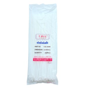 
Factory direct sales Yongda plastic cable ties self-locking nylon cable ties 5*400mm 200 pieces white black