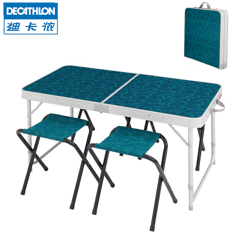 DECATHLON 迪卡侬 户外折叠桌椅 8030285 蓝绿色