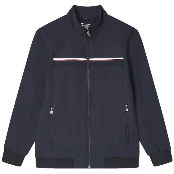 
FILA official men's knitted long-sleeved jacket 2024 spring new casual business stand-up collar top jacket