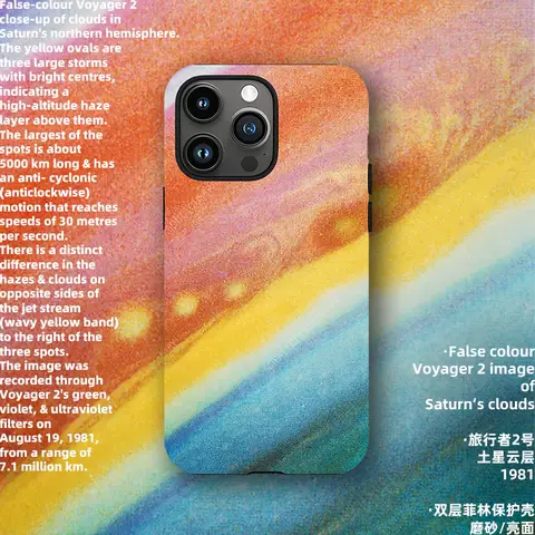 False Colour Voyager 2 Saturn Clouds Phone Case for iPhone 17, 16, 15, 14 and 13