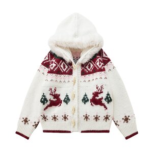 
NERESUM Autumn and Winter Fair Island Christmas Cardigan Sweater Women's Loose atmosphere soft and lazy sweater jacket
