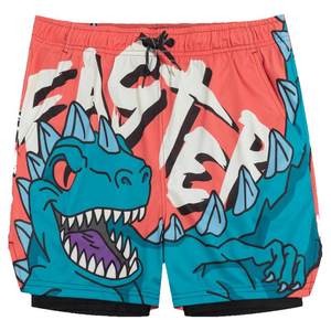 Hot spring swimming trunks boys' beach pants double layer 2025 new water park seaside surfing sun protection swimsuit suit