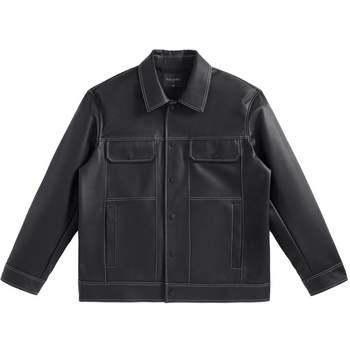 
[Selected]Peacebird men's leather jacket