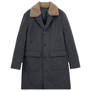 
Jinlilai autumn and winter woolen coat lapel coat with wool lapel fashion business casual warm coat men