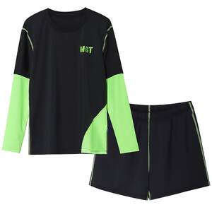 
Fat children's swimsuit boys 2024 new split long sleeve medium-sleeved large children's swimsuit boys swimming trunks plus large size sun protection swimsuit
