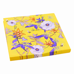 Foreign Trade Export Original Order Color Printed Napkin Yellow Flower Pattern Paper Towel Dessert Table Decorative Paper 20 Sheets Per Pack