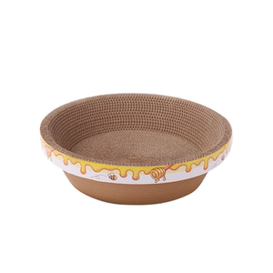Cat grabbing the oval circular cat nest cat's claw board nest does not drop crumbs and corrugated paper cat grabbing cat toys to buy one free