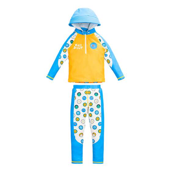 
Baby swimsuit Boy Children's Beach Sunscreen Swimsuit Two-year-old Kids Quick-drying Split Long Sleeve Long Sleeve Trousers