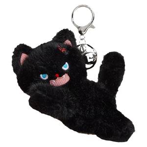 Yuyi fried hair lying kitten plush doll dolls, bags, pendant pendant, key stick couple gifts
