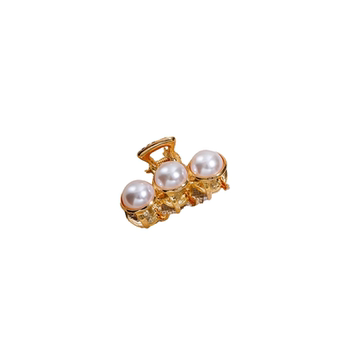
High-end pearl half-tied hair clip small and exquisite