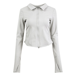 
Run Kaka long-sleeved casual style zippered velvet all-match sports jacket slim running fitness yoga top
