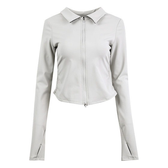 
Run Kaka long-sleeved casual style zippered velvet all-match sports jacket slim running fitness yoga top