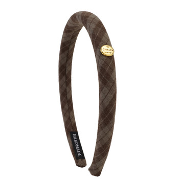 Sweet and elegant Korean version of small gold-labeled plaid hairband