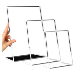 
L-shaped acrylic table card display card a4 vertical card display stand magnetic inclined advertising board table A5 water brand menu catering beauty salon price list a6 table sign T-stand table customization