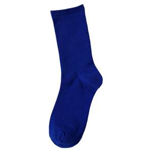 
Pure cotton Klein blue socks men and women's royal blue mid-tube socks piled socks to show white skateboard trendy street stockings