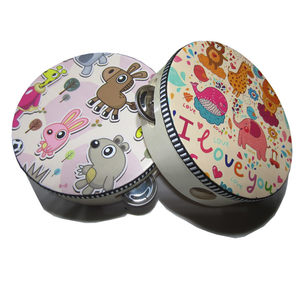 Free shipping Children's Little Ling Drummill Kindergarten Teacher Performing Performance Ling Drum Olff Musical Instrument Baby Hand Shooting Drum
