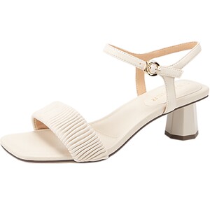 Qianbaidu thick middle heel strap sandals for women's summer new beautiful skirt fashion sandals commuting