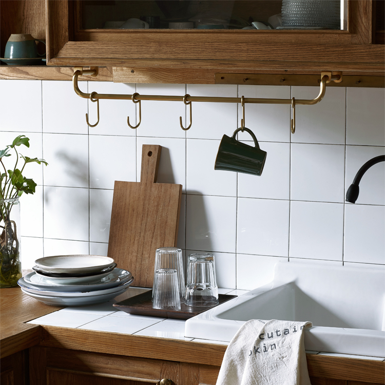 ALOTOF 黄铜挂杆 厨房杆 装饰铜杆 斯堪的纳维亚厨房
