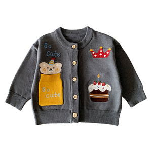 
Baby boy sweater 2026 autumn and winter new children's sweater jacket super good-looking boy's birthday series cardigan trend