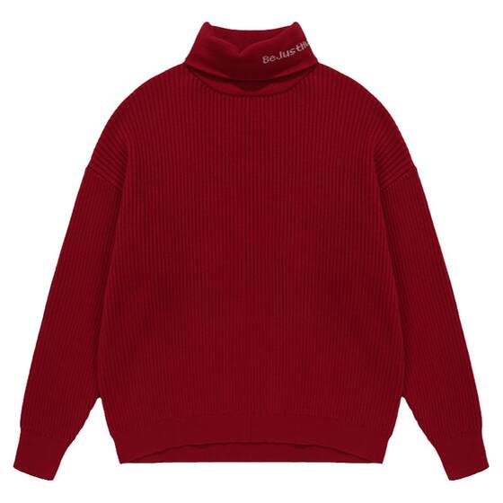 
BJHG reckless American turtleneck sweater for men winter 2025 new couple lazy striped sweater for women