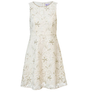 
[SGPR] Off-white three-dimensional hollow lace sleeveless dress 26 summer new A-line waist skirt