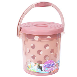 
Daily special offer thickened plastic bucket stool portable bath bucket can sit on fishing multi-purpose storage car wash with cover