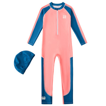 Children's swimsuit girls one-piece long sleeve quick drying