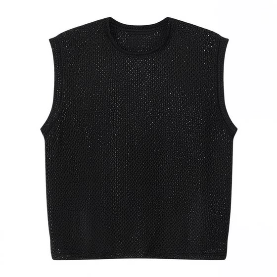 
Sound Summer Men's Ice Wire Breathable Vest Mesh Quick Drying Sports Large Size Sleeveless Base Shirt Thin Sweat-absorbing Light
