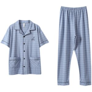 
Fenton Ke'an Pajamas Men's Pure Cotton Summer High-Level Summer Men's 100% Cotton Plus Size Thin Home Clothes