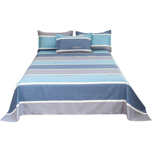 
Old coarse cloth bed sheet single piece pure cotton 100% cotton dormitory single double bed sheet four-season universal pillowcase three-piece set