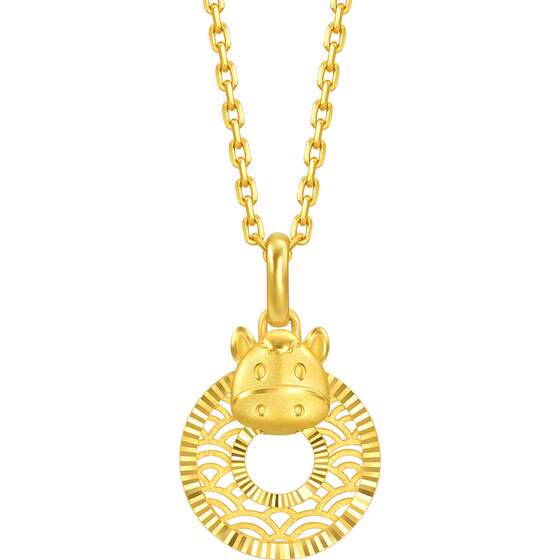 Christmas gift for Chow Sang Sang, pure gold and gifts, twelve zodiac signs, horse, safe buckle pendant, gold pendant 94415P