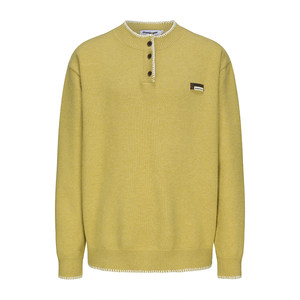 
Clamisgold anti-pilling* hand-stitched Henry collar pullover sweater lazy knitted sweater for men and women