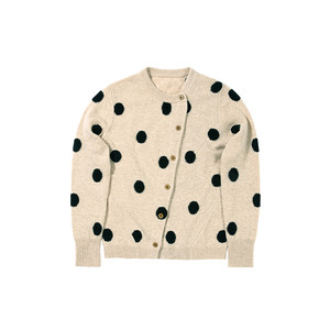 
Cycle Document 100% merino wool/slant door design polka dot knitted cardigan sweater for women