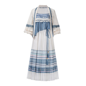 
Dress for women, summer style, Chinese elements, daily shawl, new Chinese suspender skirt, slim, high waist, retro long skirt