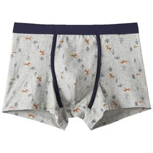 Fenteng Men's Underwear Flat Corner Pants Pure Cotton Personalized Trendy Breathable Sports All Cotton Large Youth Four Corner Pants Headed for Men